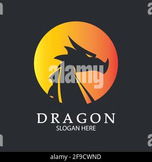 Icône vecteur Dragon modèle logo design illustration Illustration de Vecteur