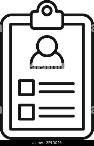 Icône de traits personnels du presse-papiers, style de contour Illustration de Vecteur