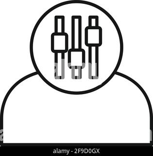 Icône des traits personnels fondateurs, style de contour Illustration de Vecteur