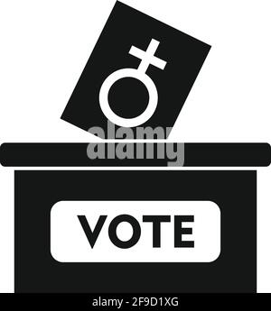 Femme vote icône droite, style simple Illustration de Vecteur