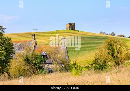 La chapelle Sainte-Catherine, petite chapelle située sur une colline au-dessus du village d'Abbotsbury, à Dorset, dans le sud-ouest de l'Angleterre, dédiée à Sainte-Catherine d'Alexandrie Banque D'Images