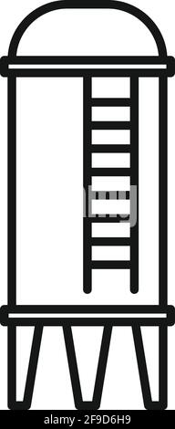 Icône de tour d'eau en métal, style de contour Illustration de Vecteur