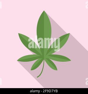 La marijuana, l'icône de la feuille de style plat Illustration de Vecteur