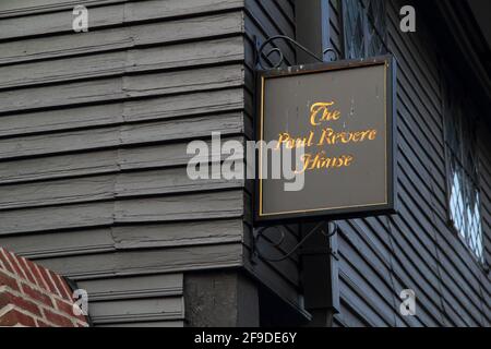 La maison de Paul Revere est une étape populaire le long de la Freedom Trail à Boston, Massachusetts 22 décembre 2019 à Boston, ma Banque D'Images