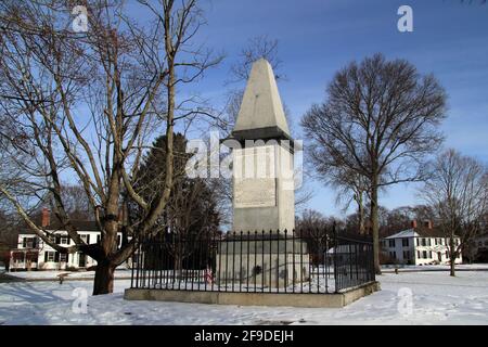 Le parc historique national de Minuteman contient de nombreux monuments commémorant des événements cruciaux dans l'histoire des États-Unis le 21 décembre 2019 à Lexington, ma Banque D'Images