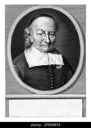 Portrait de Joost van den Vondel à l'âge de 84 ans, Hendrik Bary, 1657 - 1707 Banque D'Images