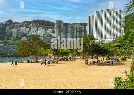 Plage de Repulse Bay, île de Hong Kong, Hong Kong Banque D'Images