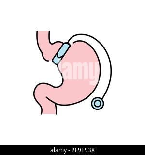 Icône de ligne couleur bande lap gastrique. Pictogramme pour page Web, application mobile, Promo. Élément de conception UI UX GUI. Contour modifiable. Illustration de Vecteur