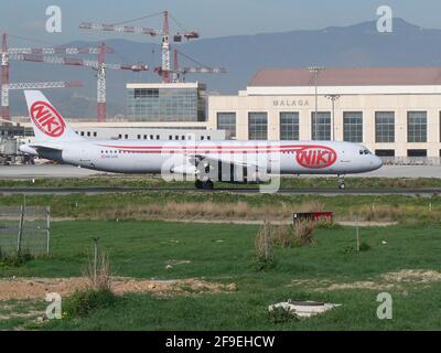 Biki Airbus A321-231 (OE-LOS), Malaga, Espagne. Banque D'Images