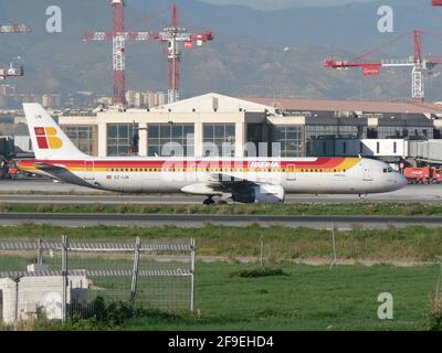 Ibera Airbus A321 (EC-IJN). Malaga, Espagne. Banque D'Images