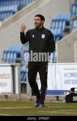 Colchester United Interim Head Coach Hayden Mullins - Colchester United v Walsall, Sky Bet League Two, JobServe Community Stadium, Colchester, Royaume-Uni - 17 avril 2021 usage éditorial uniquement - restrictions DataCo applicables Banque D'Images