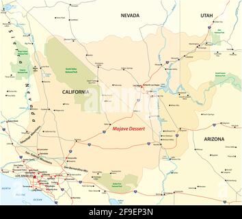 carte vectorielle du désert de mojave dans l'ouest de l'unité états-unis Illustration de Vecteur