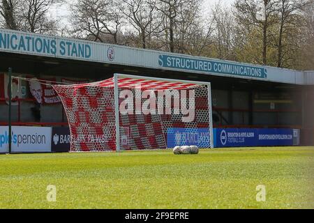 Crawley, Royaume-Uni. 1er décembre 2019. Vue du but avant le match de la Vitality Womens FA Cup entre Brighton et Hove Albion et Bristol City au People's Pension Stadium de Crawley. Crédit: SPP Sport presse photo. /Alamy Live News Banque D'Images