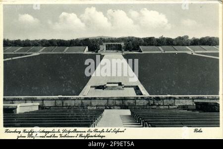 Rallye de Nuremberg à Nuremberg, Allemagne - Zeppelin Field sur le terrain de rassemblement du parti nazi - tribune Zeppelinfeld Banque D'Images