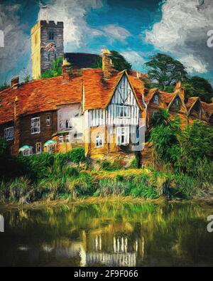 ART CONTEMPORAIN: Aylesford on River Medway, Kent, Royaume-Uni Banque D'Images