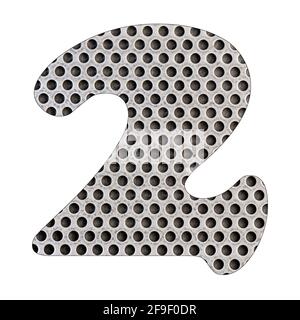 Numéro 2 - tôle d'acier inoxydable perforée. Banque D'Images