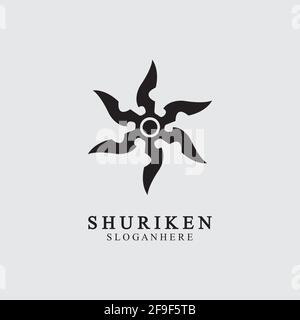 ninja shuriken noir Uni icône moderne design, isolé sur fond blanc. modèle plat pour design graphique. Convient pour logo, web, UI, mobil Illustration de Vecteur