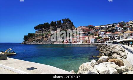 parga grèce, destination touristique célèbre à epirus, preveza Banque D'Images