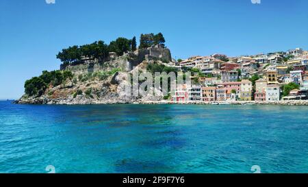 parga grèce, destination touristique célèbre à epirus, preveza Banque D'Images