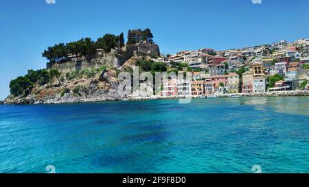 parga grèce, destination touristique célèbre à epirus, preveza Banque D'Images