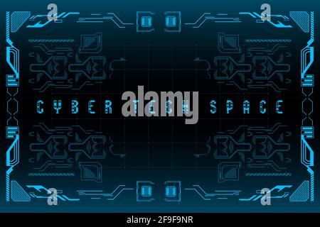Espace Cyber HUD. Arrière-plan HUD Illustration de Vecteur