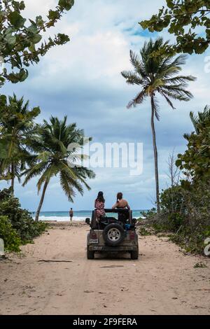 aventure dans la jeep Banque D'Images
