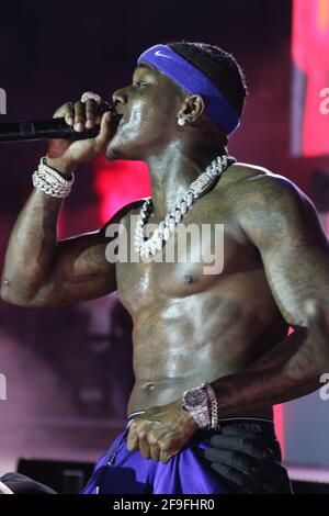 Orlando, Floride, États-Unis. 17 avril 2021. DaBaby se produit au salon WRLD de l'amphithéâtre d'Orlando à Orlando, en Floride, le 17 avril 2021. Crédit : Walik Goshorn/Media Punch/Alay Live News Banque D'Images