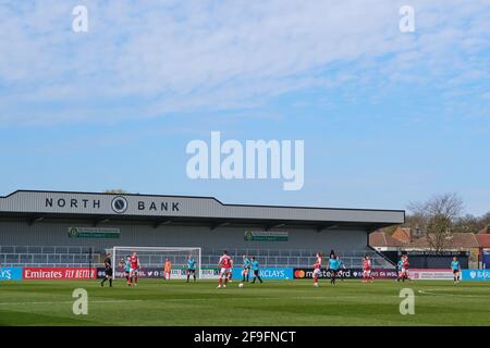 Crawley, Royaume-Uni. 18 avril 2021. Meadow Park pendant le match de la coupe FA entre Arsenal et Gillingham à Meadow Park à Borehamwood crédit: SPP Sport Press photo. /Alamy Live News Banque D'Images