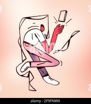 Illustration du concept de workflow concept d'analyse de données, travail d'équipe, statistiques, métier et workflow. Personnage de design créatif pour les médias sociaux, poste Banque D'Images