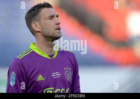 ROTTERDAM , PAYS-BAS - AVRIL 18 : gardien de but Maarten Stekelenburg d'Ajax lors du match final de la coupe hollandaise entre Ajax et vitesse à de Kuip on Banque D'Images