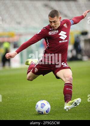 Turin, Italie. 18 avril 2021. Andrea Belotti (Torino FC) pendant le Torino FC vs AS Roma, football italien série A match à Turin, Italie, avril 18 2021 crédit: Agence de photo indépendante/Alamy Live News Banque D'Images