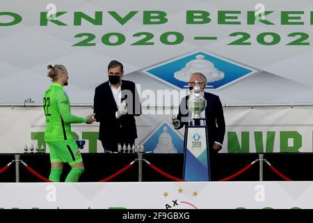 ROTTERDAM , PAYS-BAS - AVRIL 18 : gardien de but Remko Pasveer de vitesse lors du match final de la coupe hollandaise entre Ajax et vitesse à de Kuip sur Apri Banque D'Images