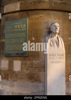 John Nash Architecte, All Souls Langham Place Londres. Nash (1752-1835) était l'un des plus grands architectes britanniques de l'époque Regency et géorgienne. Banque D'Images