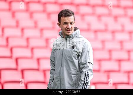 Copenhague, Danemark. 18 avril 2021. Karlo Bartolec (17) du FC Copenhague vu avant le match 3F Superliga entre le FC Copenhague et le FC Nordsjaelland à Parken à Copenhague. (Crédit photo : Gonzales photo/Alamy Live News Banque D'Images