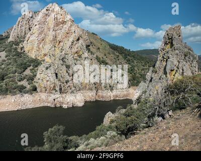 Parc national de Monfrague avec le Tage, Estrémadure, Espagne Banque D'Images