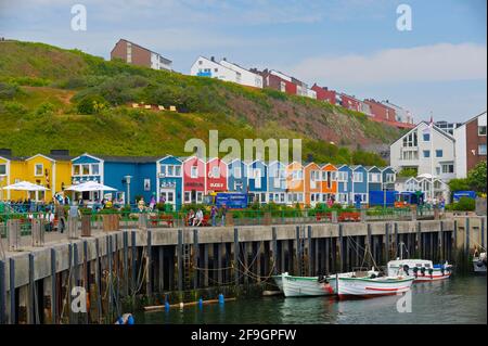 Hummerbuden ou au homard, des baraques, Helgoland, Schleswig-Holstein, Allemagne Banque D'Images