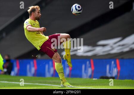 Manchester, Royaume-Uni. 18 avril 2021. Charlie Taylor de Burnley lors du match de la Premier League à Old Trafford, Manchester, Royaume-Uni. Date de la photo: Dimanche 18 avril 2021. Le crédit photo devrait être le crédit: Anthony Devlin/Alay Live News Banque D'Images