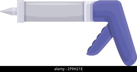 Icône outil pistolet à mastic en silicone. Dessin animé de l'outil silicone pistolet symbole vectoriel pour la conception de Web isolé sur fond blanc Illustration de Vecteur