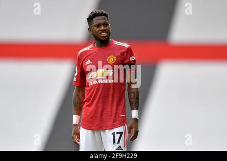 Manchester, Royaume-Uni. 18 avril 2021. Fred de Manchester United lors du match de la Premier League à Old Trafford, Manchester, Royaume-Uni. Date de la photo: Dimanche 18 avril 2021. Le crédit photo devrait être le crédit: Anthony Devlin/Alay Live News Banque D'Images