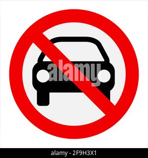 Panneau de signalisation routière pas de véhicules automobiles Illustration de Vecteur