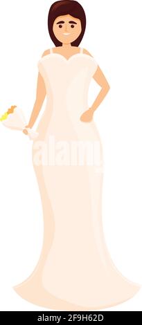 L'icône de la robe de mariage parfaite. Dessin animé de la parfaite robe de mariage vecteur icône pour le web design isolé sur fond blanc Illustration de Vecteur