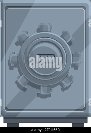 Icône de sécurité en acier chiffré. Dessin animé de Cipher acier sûr vecteur icône pour la conception de Web isolé sur fond blanc Illustration de Vecteur