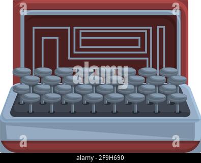 Icône de la machine à écrire de chiffrement. Dessin animé de Cipher machine à écrire icône vectorielle pour la conception de sites Web isolée sur fond blanc Illustration de Vecteur