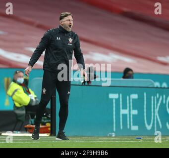 Londres, Royaume-Uni. 18 avril 2021. LONDRES, Royaume-Uni, AVRIL 18: Le directeur de Southampton Ralph Hasenhuttl pendant la demi-finale de la coupe Emirates FA entre Leicester City et Southampton au stade Wembley, Londres, le 18 avril 2021 crédit: Action Foto Sport/Alay Live News Banque D'Images