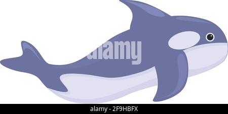 Icône de l'épaulard mammifère. Dessin animé de l'icône de vecteur de baleine d'orque de Mammal pour la conception de sites Web isolée sur fond blanc Illustration de Vecteur