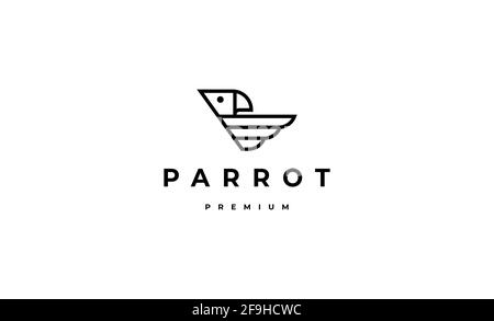 Logo Parrot Monogramme Design Vector Illustration de Vecteur