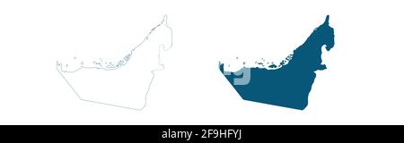 Carte des Émirats arabes Unis. Conception abstraite, illustration vectorielle à l'aide d'adobe Illustrator. Carte isolée des Émirats arabes Unis. Illustration de Vecteur