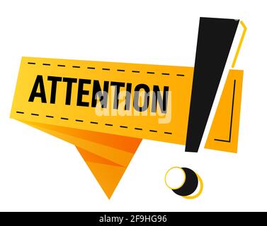 Signe d'attention avec un vecteur de bannière point d'exclamation Illustration de Vecteur