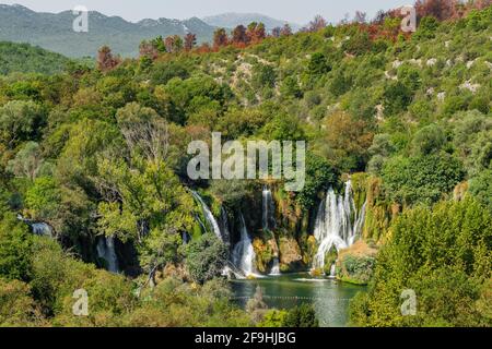 Cascade de Kravica sur la rivière Trebizat, Bosnie-Herzégovine Banque D'Images