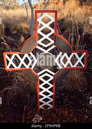Mémorial à Jimmy Regan, Oxers Lookout, parc national Karijini, Australie occidentale Banque D'Images